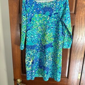 Lilly Pulitzer Blue and Green Patterned Dress